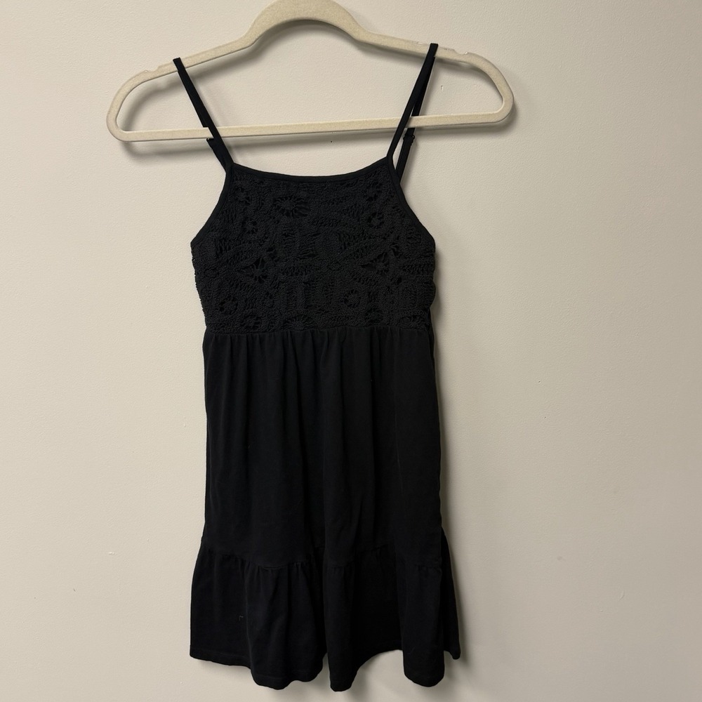 Old Navy Girls Crocheted Bodice Tiered Dress Boho-Chic Coquette Size Large 10-12